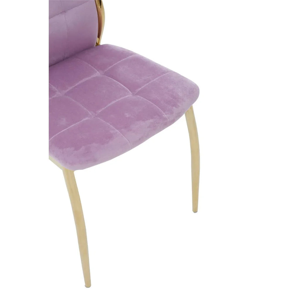 Luxe Pink Velvet Dining Chair