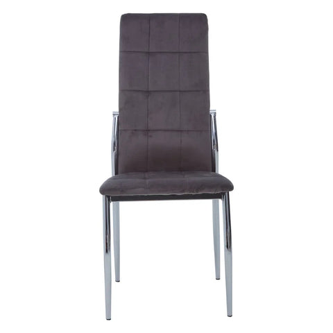 Luxe Grey Velvet Dining Chair