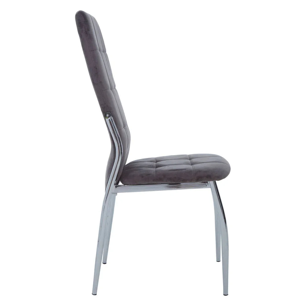 Luxe Grey Velvet Dining Chair