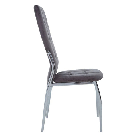 Luxe Grey Velvet Dining Chair