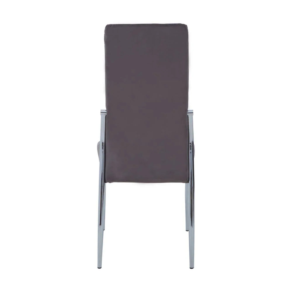 Luxe Grey Velvet Dining Chair