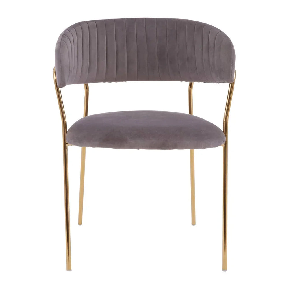 Luxe Mink Velvet Dining Chair