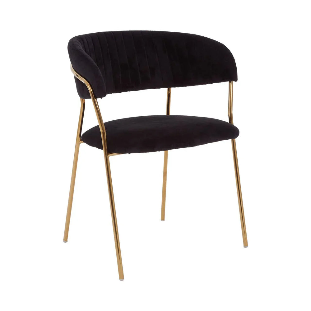 Luxe Black Velvet Dining Chair