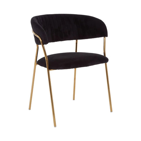 Luxe Black Velvet Dining Chair