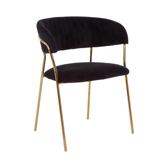 Luxe Black Velvet Dining Chair