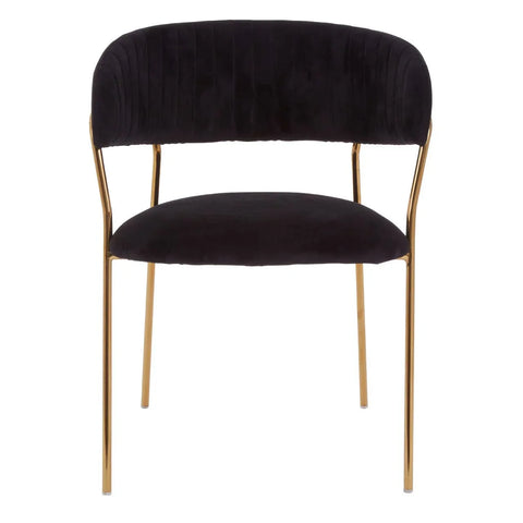 Luxe Black Velvet Dining Chair