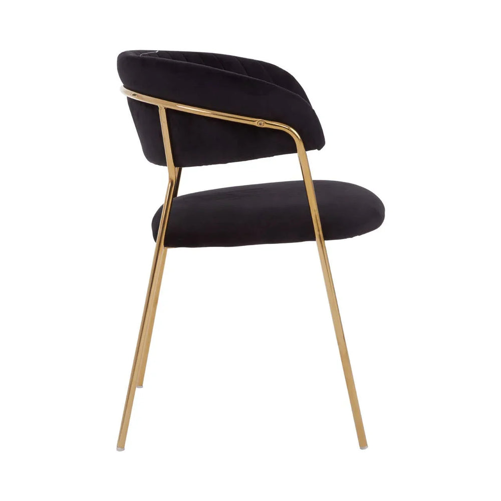 Luxe Black Velvet Dining Chair