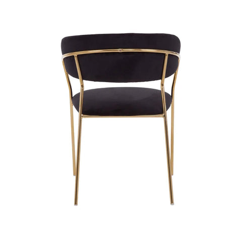 Luxe Black Velvet Dining Chair