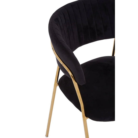 Luxe Black Velvet Dining Chair