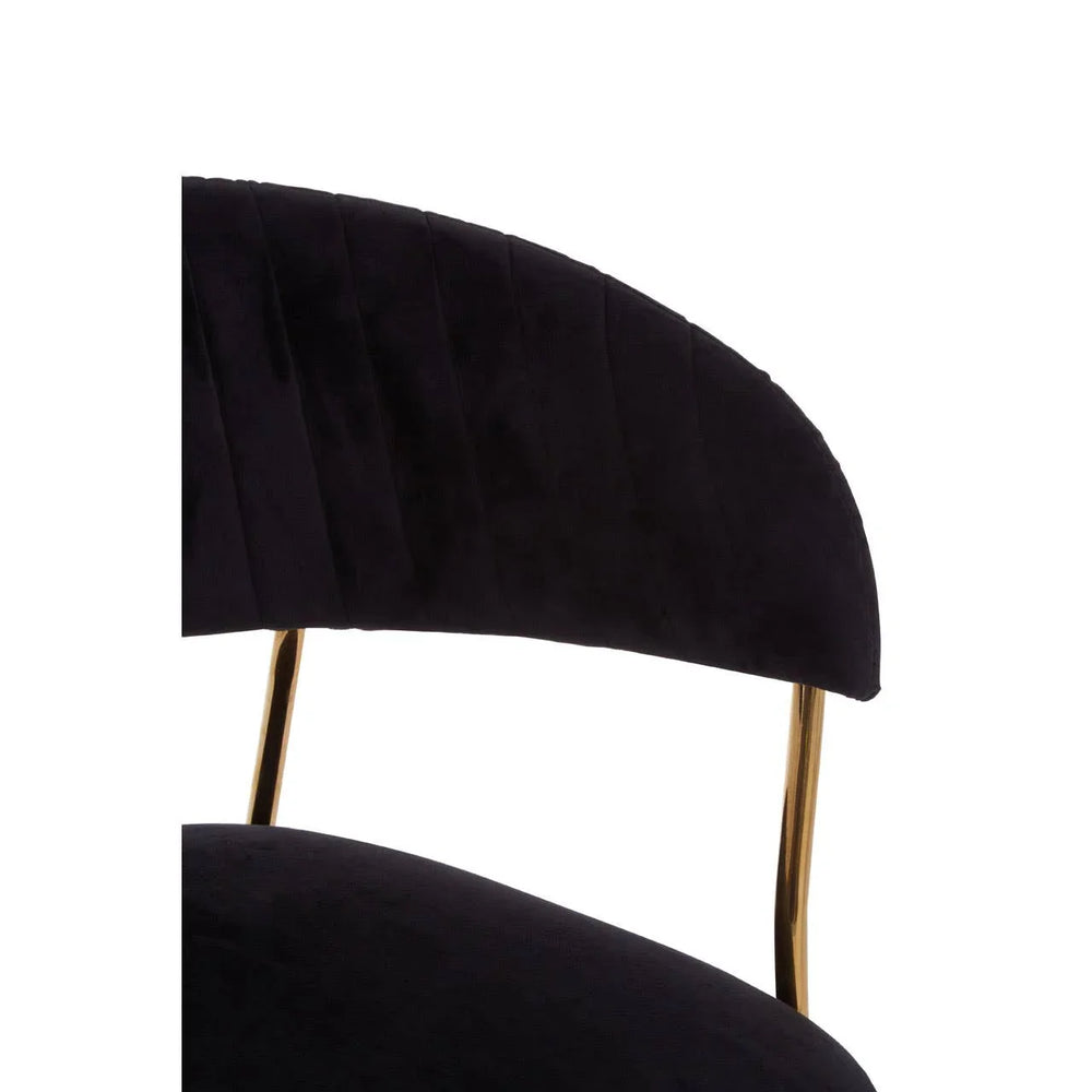 Luxe Black Velvet Dining Chair