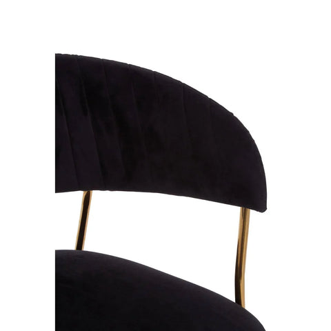 Luxe Black Velvet Dining Chair