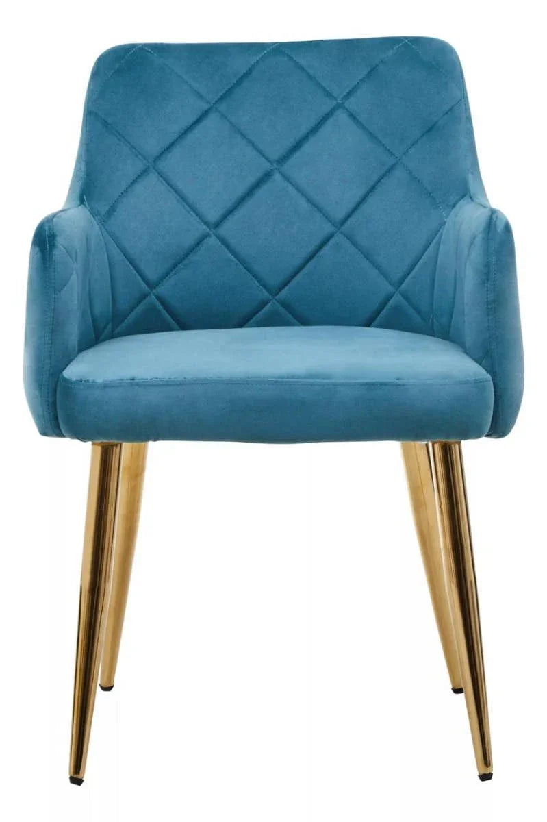 Luxe Blue Velvet Dining Chair