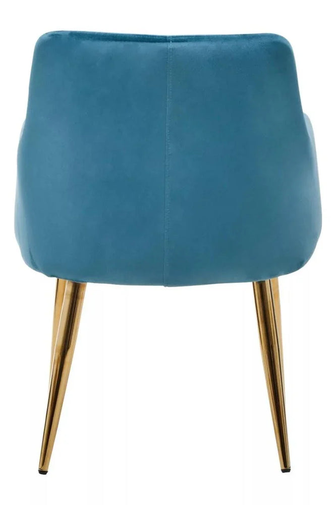 Luxe Blue Velvet Dining Chair