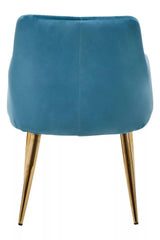 Luxe Blue Velvet Dining Chair