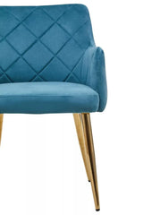 Luxe Blue Velvet Dining Chair