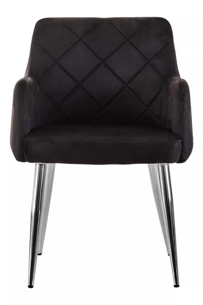 Luxe Black Velvet Dining Chair