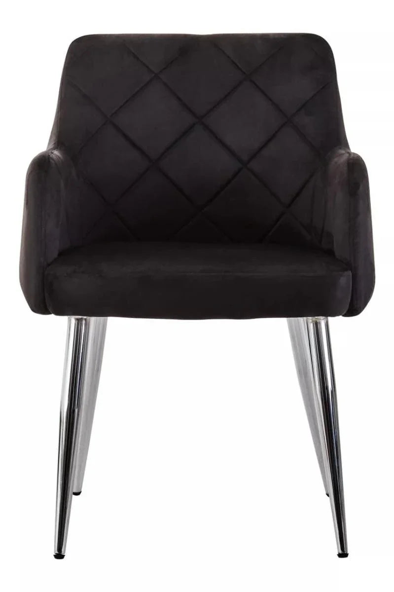 Luxe Black Velvet Dining Chair