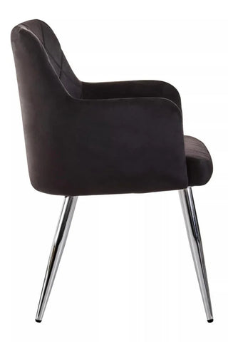 Luxe Black Velvet Dining Chair