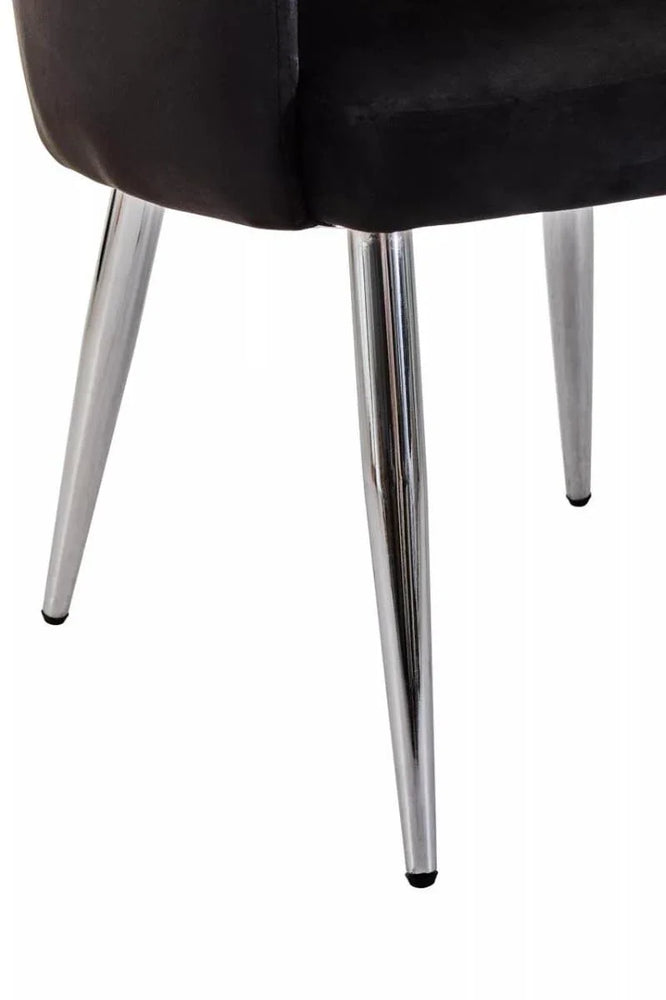 Luxe Black Velvet Dining Chair