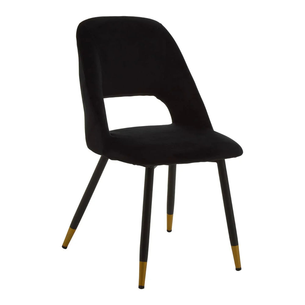 Luxe Black Velvet Dining Chair