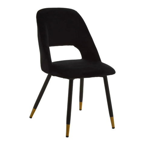 Luxe Black Velvet Dining Chair