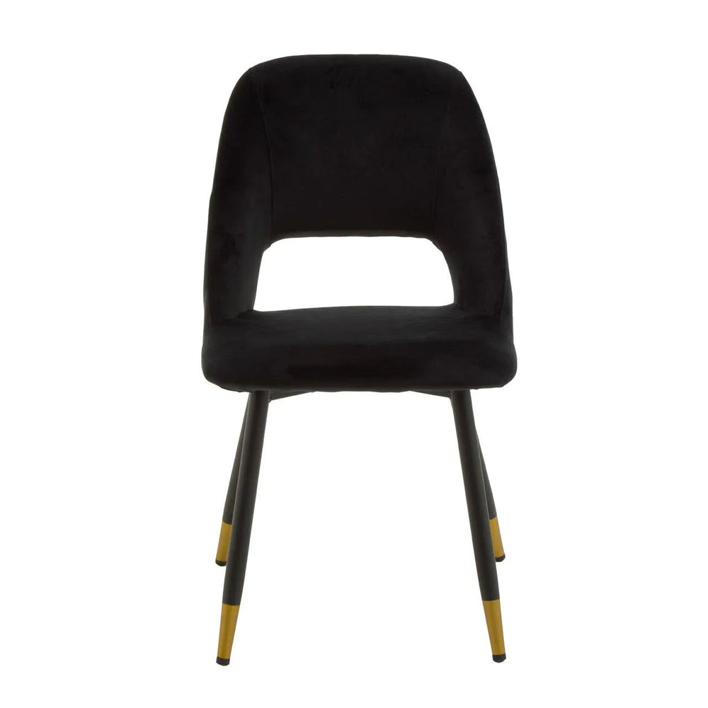 Luxe Black Velvet Dining Chair