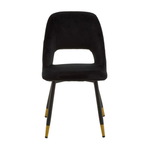 Luxe Black Velvet Dining Chair