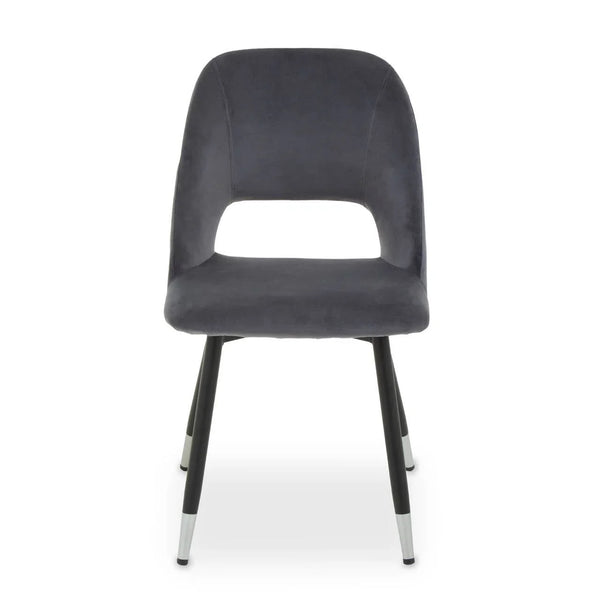 Luxe Grey Velvet Dining Chair