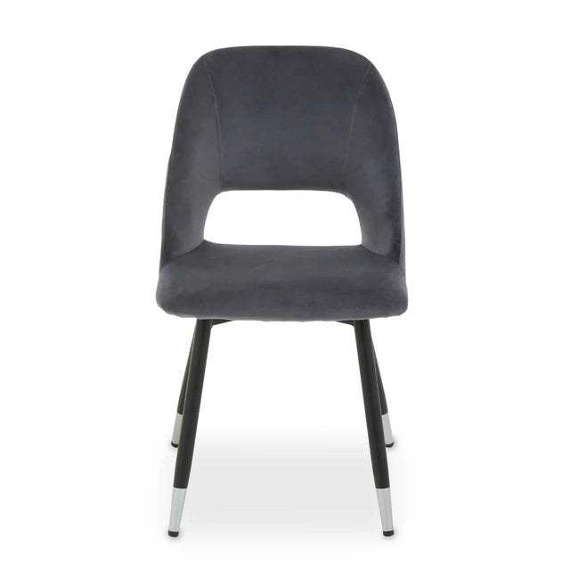 Luxe Grey Velvet Dining Chair