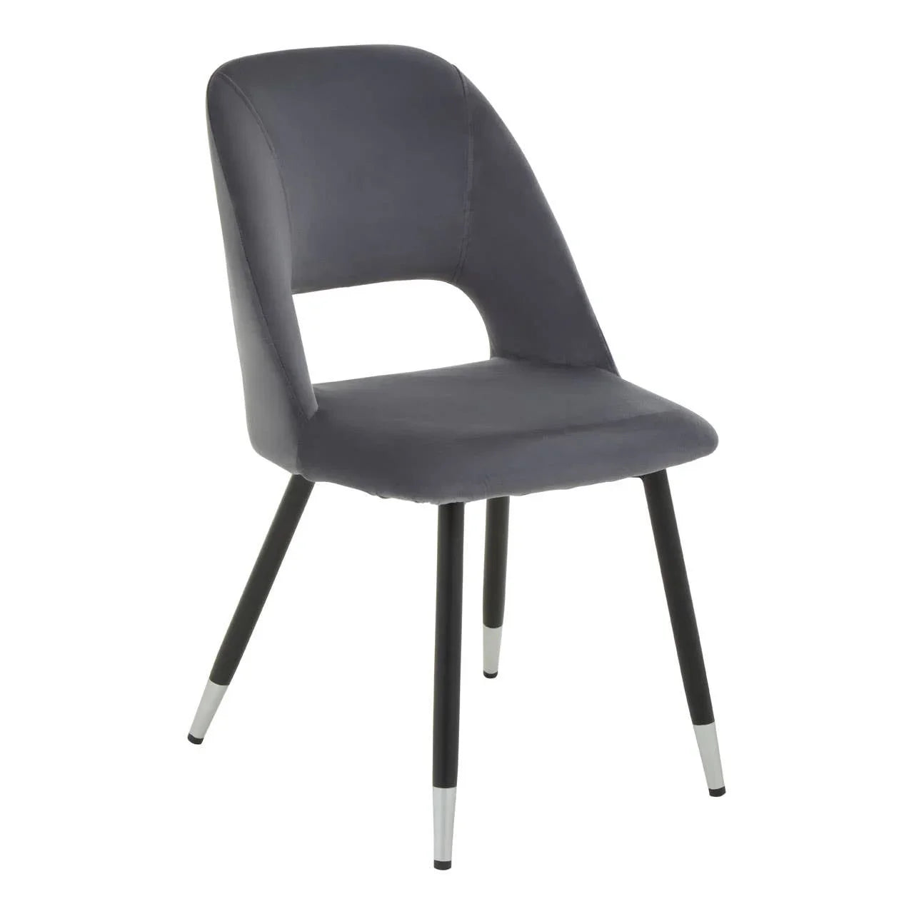 Luxe Grey Velvet Dining Chair