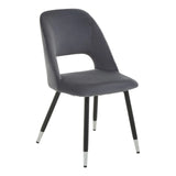 Luxe Grey Velvet Dining Chair