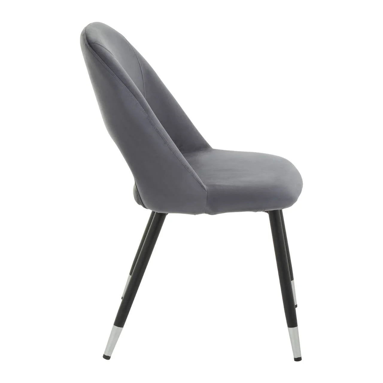 Luxe Grey Velvet Dining Chair