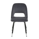 Luxe Grey Velvet Dining Chair