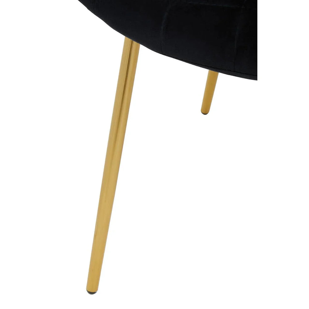 Luxe Black Velvet Dining Chair