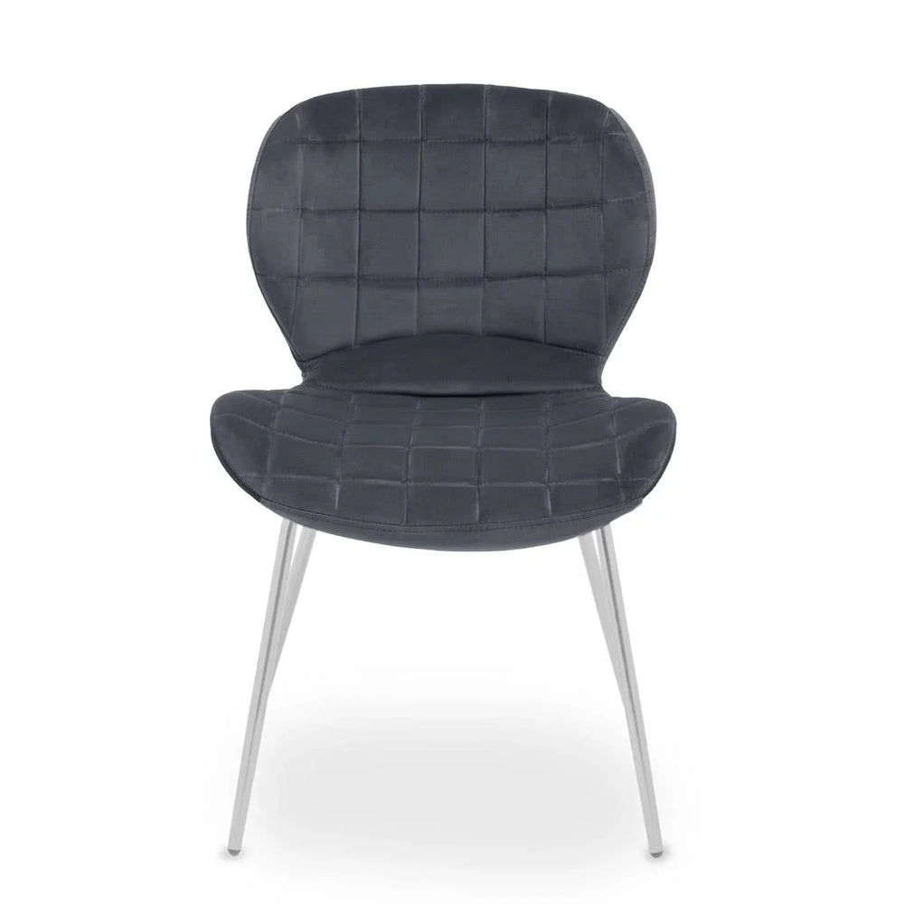 Luxe Grey Velvet Dining Chair