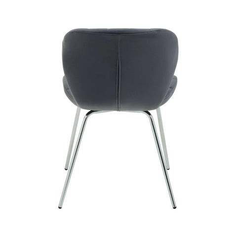 Luxe Grey Velvet Dining Chair