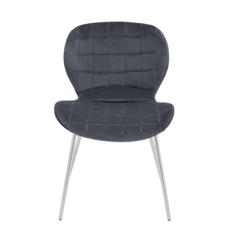 Luxe Grey Velvet Dining Chair