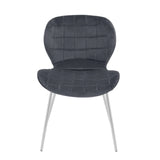 Luxe Grey Velvet Dining Chair