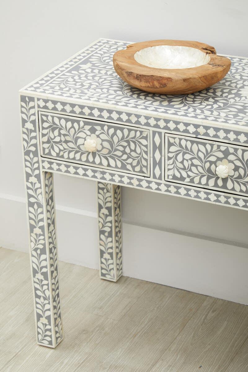 Bone Inlay Floral Desk