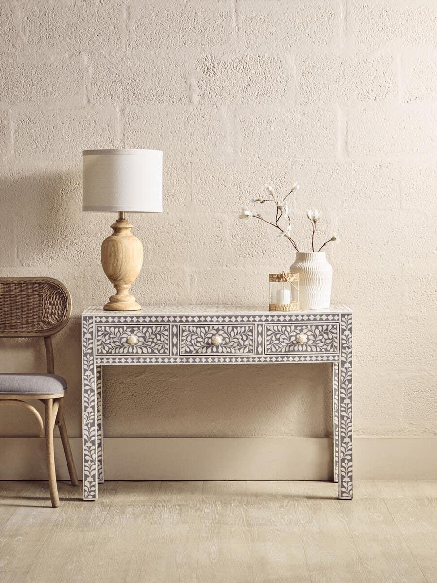 Bone Inlay Floral Desk