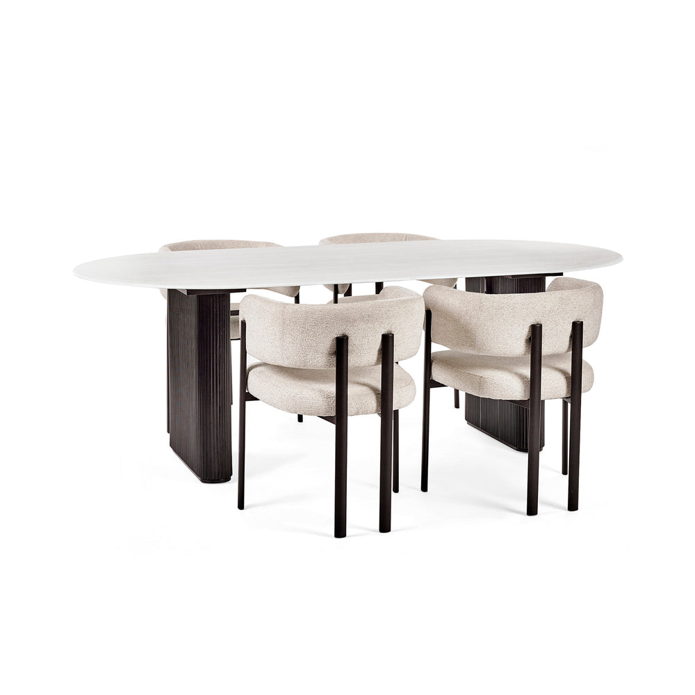 Bolivia Oval Dining Table - White - BOL002