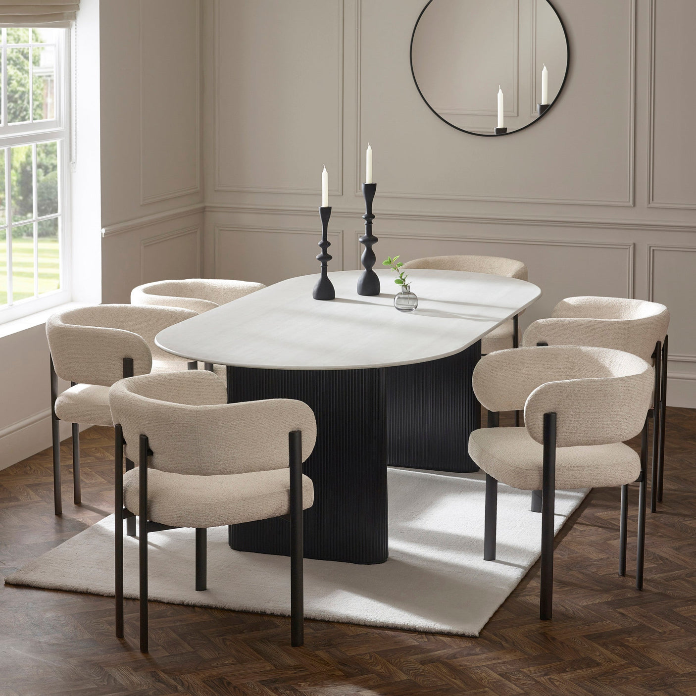 Bolivia Oval Dining Table - White - BOL002