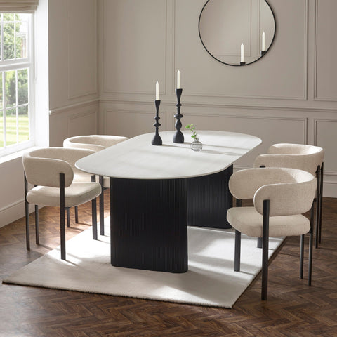 Bolivia Oval Dining Table - White - BOL002