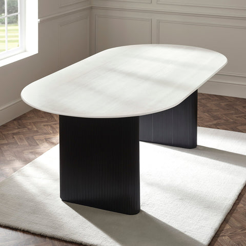 Bolivia Oval Dining Table - White - BOL002