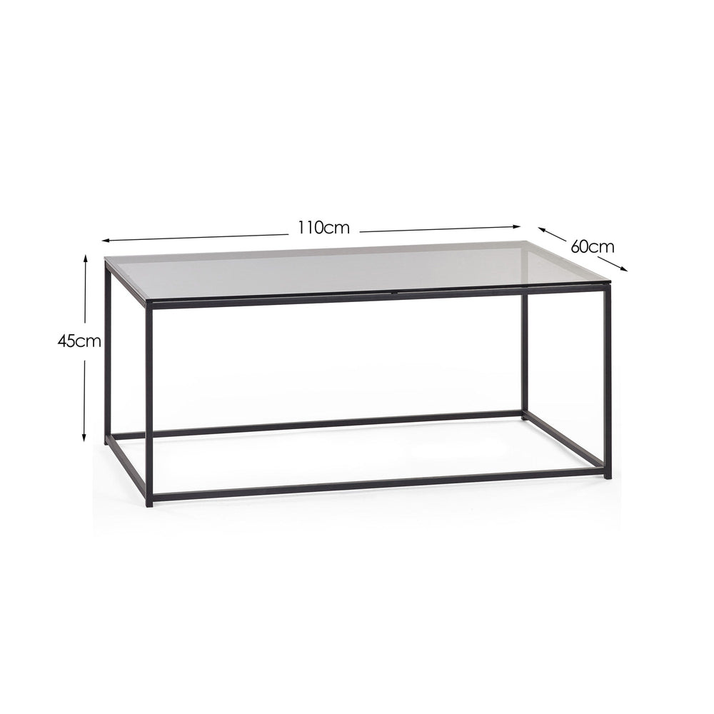 Chicago Coffee Table - Glass and Black - CHI012