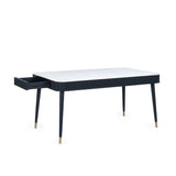 Louis Dining Table With Drawers - Black and White - LOU001
