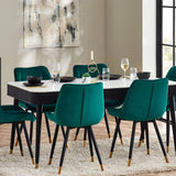 Louis Dining Table With Drawers - Black and White - LOU001