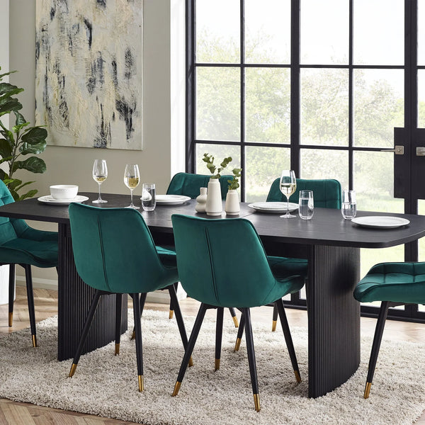 Louis Extending Dining Table - Black - LOU004