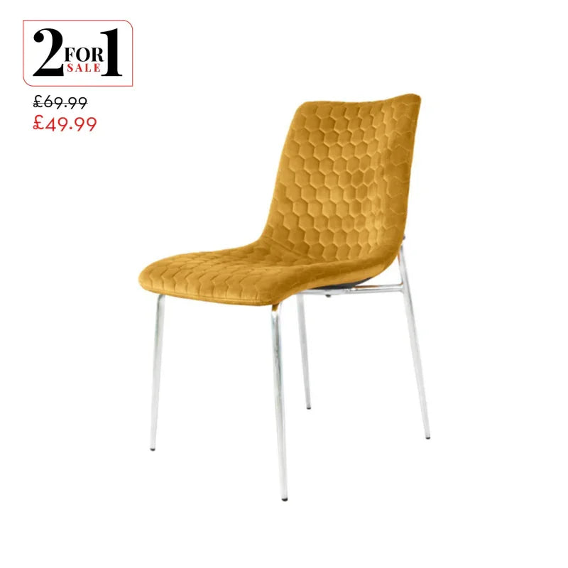 Zula Mustard Dining Chair with Chrome Legs
