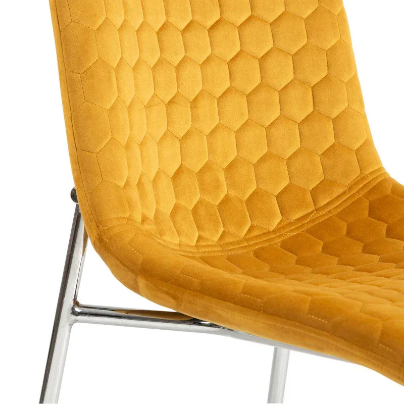 Zula Mustard Dining Chair with Chrome Legs